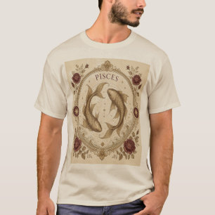 Camiseta Arte de peces zodiacales vintage de Piscis