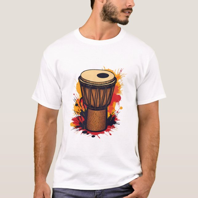 Camiseta Arte de Percusión Africana (Anverso)