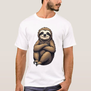 Camiseta Arte de perezoso de impresión antigua Gráfico vint