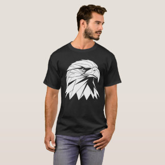 Camiseta Arte de perfil de águila geométrica audaz