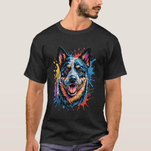 Camiseta Arte de perro Blue Heeler colorido Ganado Australi