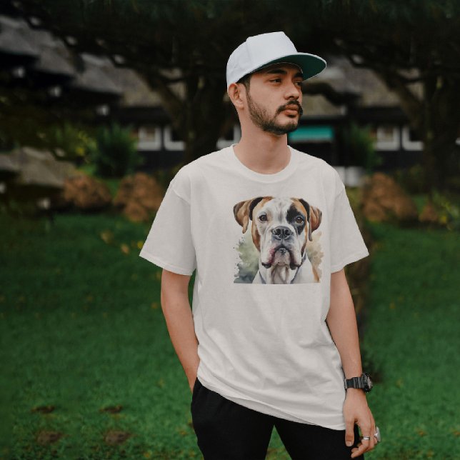 Camiseta Arte de perro boxer acuarela (Subido por el creador)