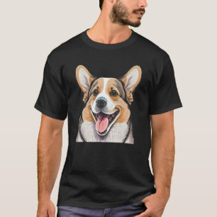 Camiseta Arte de perro Corgi estético dibujado a mano