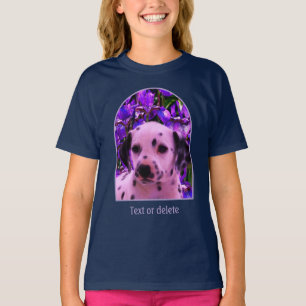 Camiseta Arte de perro de cachorro dálmata flores de iris