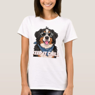 Camiseta Arte de perro de montaña bernés Mantén la calma