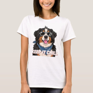 Camiseta Arte de perro de montaña bernés Mantén la calma