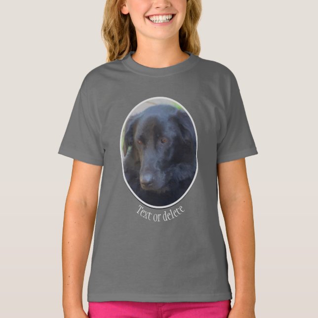 Camiseta Arte de perro en el labrador negro personalizado (Anverso)