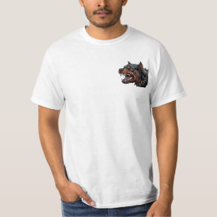 Camiseta Arte de Perro Enfadado con Collar de Pinchos de Ro
