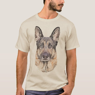 Camiseta Arte de perro esbozado por pastores alemanes