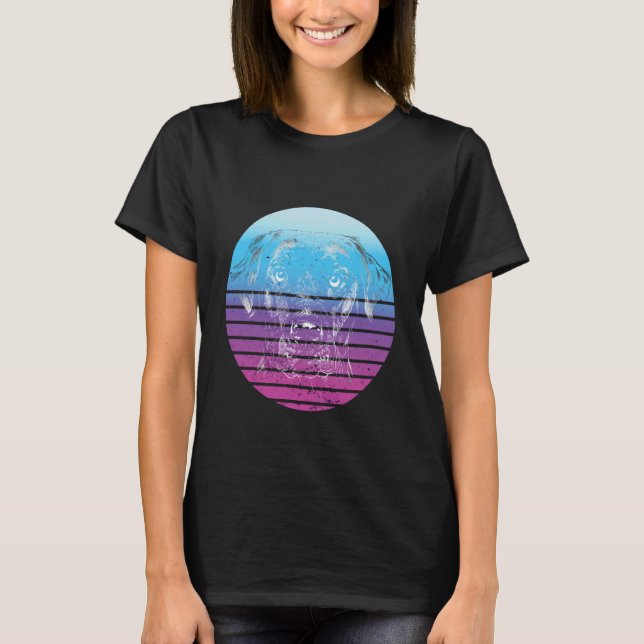 Camiseta Arte de perro Labrador Retriever gradiente retro q (Anverso)