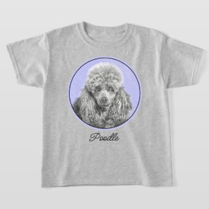Camiseta Arte de perro Poodle Miniatura Juguete Gris Platea