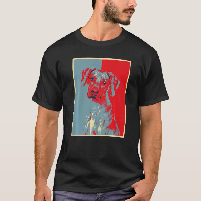 Camiseta Arte de perro Silueta vintage Rhodesian Ridgebac (Anverso)