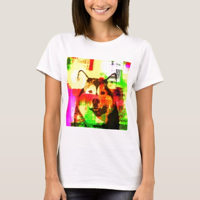 Camiseta Arte de perros Husky Siberiano (Anverso)