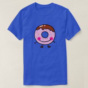 Camiseta Arte de Personaje de Donut Sonriente con Sprinkles
