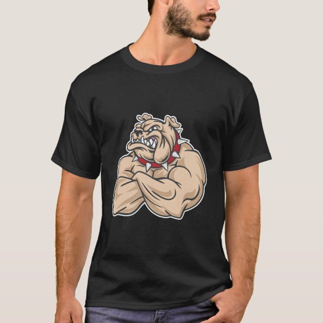 Camiseta Arte de personaje de motivación de gimnasio de Bul (Anverso)