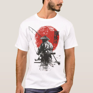 Camiseta Arte de pesca japonés   Impresión de Sol Rojo   Fi