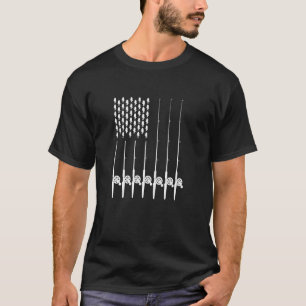 Camiseta Arte de Pesca para Hombres Mujeres Bandera America