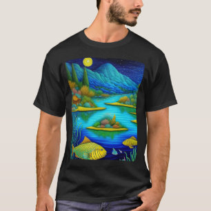 Camiseta Arte de pescado del lago de fantasía  