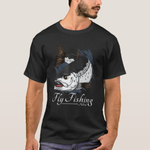Camiseta Arte de Pescadores Salmón Trucha Adicto Broma Mosc