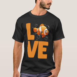 Camiseta Arte de Pez Payaso Lindo para Hombres Mujeres Aman