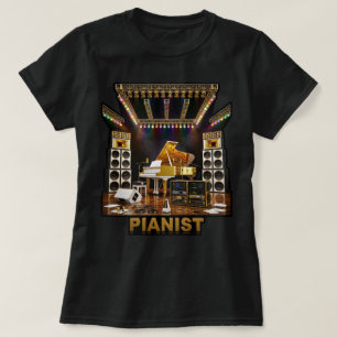 Camiseta Arte de Piano de Gran Lujo para Pianistas Toca Pia