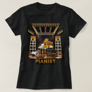 Camiseta Arte de Piano de Gran Lujo para Pianistas Toca Pia
