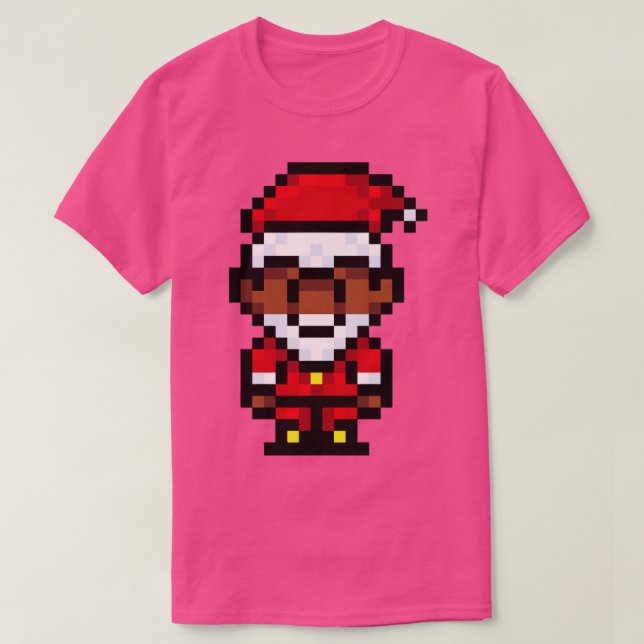 Camiseta Arte de piano de Papá Noel negro (Diseño del anverso)