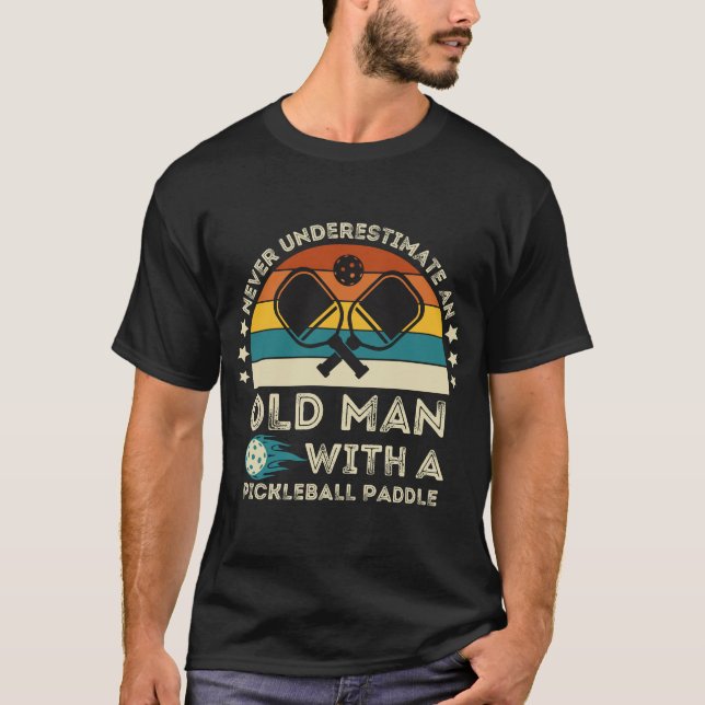 Camiseta arte de pickleball genial para los hombres paddle  (Anverso)
