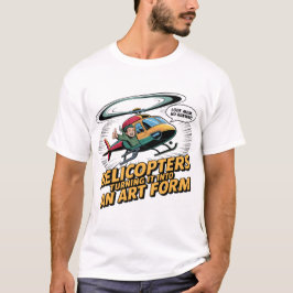 Camiseta Arte de piloto de helicóptero al estilo cómic – “M