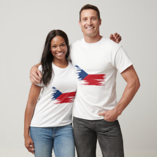 Camiseta Arte de pincel de bandera checa