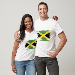 Camiseta Arte de pincel de bandera de Jamaica