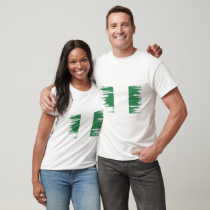 Camiseta Arte de pincel de bandera de Nigeria