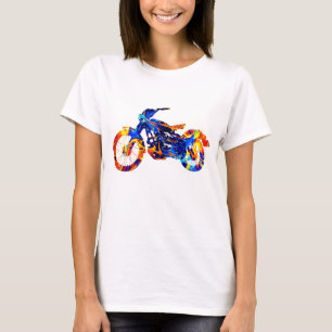 CAMISETA ARTE DE PINTURA COLORIDA MOTOCROSS