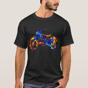 CAMISETA ARTE DE PINTURA COLORIDA MOTOCROSS