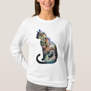 Camiseta Arte de pintura de gatitos de silueta en Italia