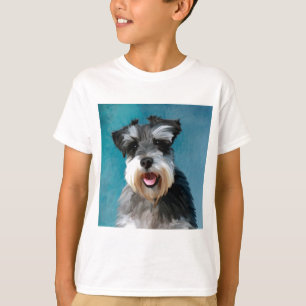 Camiseta Arte de pintura en acuarela de Schnauzer miniatura