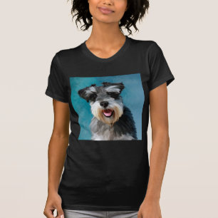 Camiseta Arte de pintura en acuarela de Schnauzer miniatura