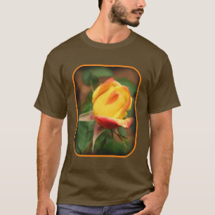 Camiseta Arte de pintura fotográfica de capullo de rosa