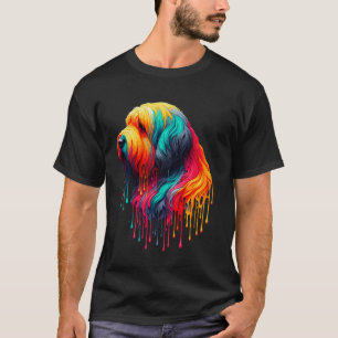 Camiseta Arte de pintura goteante Briard Berger de Brie D