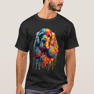 Camiseta Arte de pintura goteante Cocker Spaniel inglés Spa