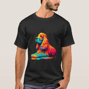 Camiseta Arte de pintura goteante Cocker Spaniel inglés Spa