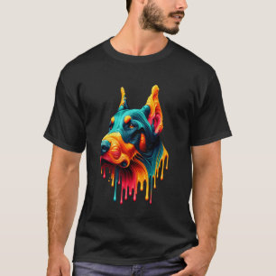 Camiseta Arte de pintura goteante Doberman Pinscher Doberma