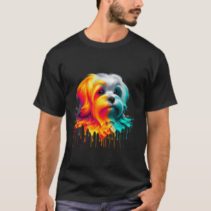 Camiseta Arte de pintura goteante maltés malteses