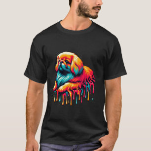 Camiseta Arte de pintura goteante Pekingese Pekineses