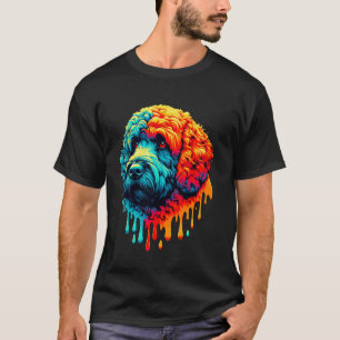Camiseta Arte de pintura goteante Perro de agua español