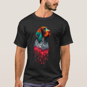 Camiseta Arte de pintura goteante Pointer alemán de pelo du