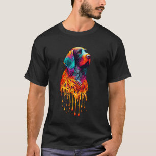 Camiseta Arte de pintura goteante Pointer alemán de pelo du