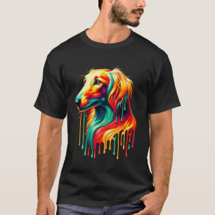 Camiseta Arte de pintura goteante Saluki Perro Galgo Persa