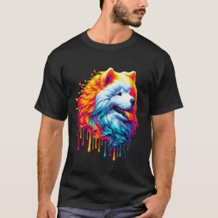 Camiseta Arte de pintura goteante Samoyed perro Sammies