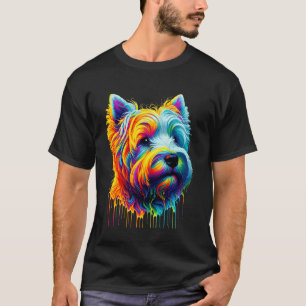 Camiseta Arte de pintura goteante West Highland White Terri